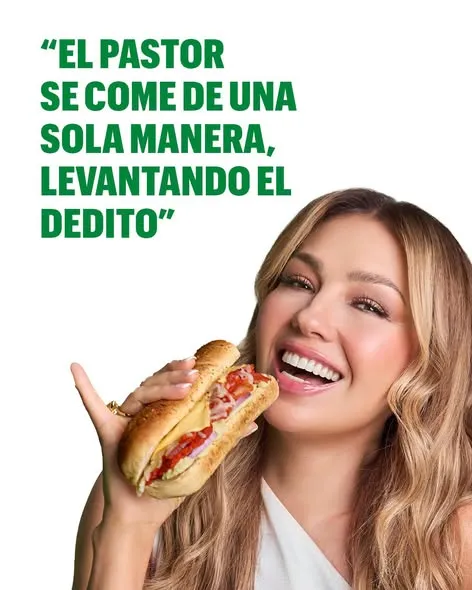 Si la reina Thalia dice que el nuevo pastor de Subway se come levantando el dedito, se hace caso 🤌👑