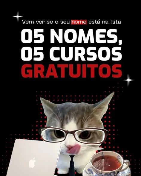 5 nomes. 5 cursos. 100% gratuitos.