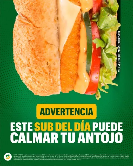⚠️ Advertencia: este Sub del Día puede calmar tu antojo… y dejarte con ganas de repetir. 😋