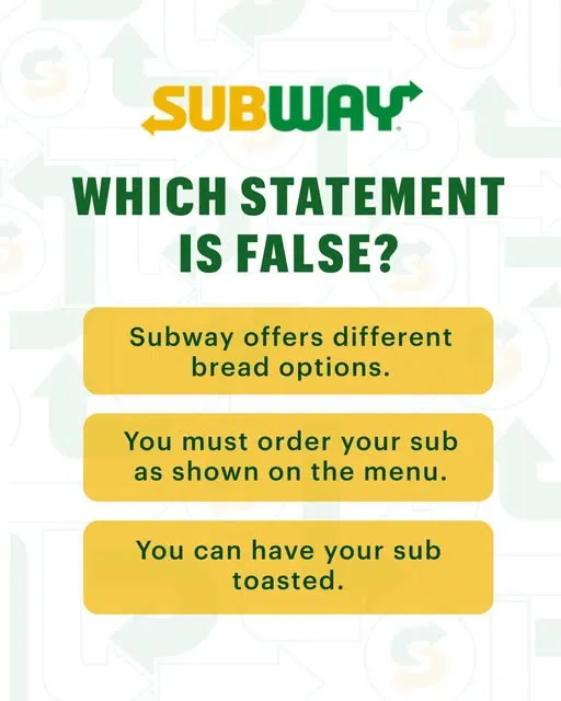 How well do you know Subway®? Comment your answer below!