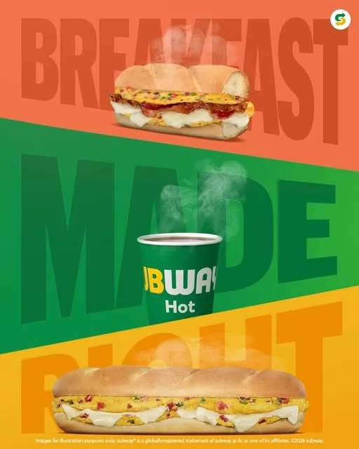 Make this morning a little more delicious with breakfast from Subway! 🥪☀️☕