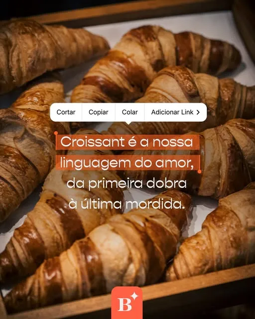 Nossa linguagem do amor tem massa folhada, manteiga e muitas camadas.