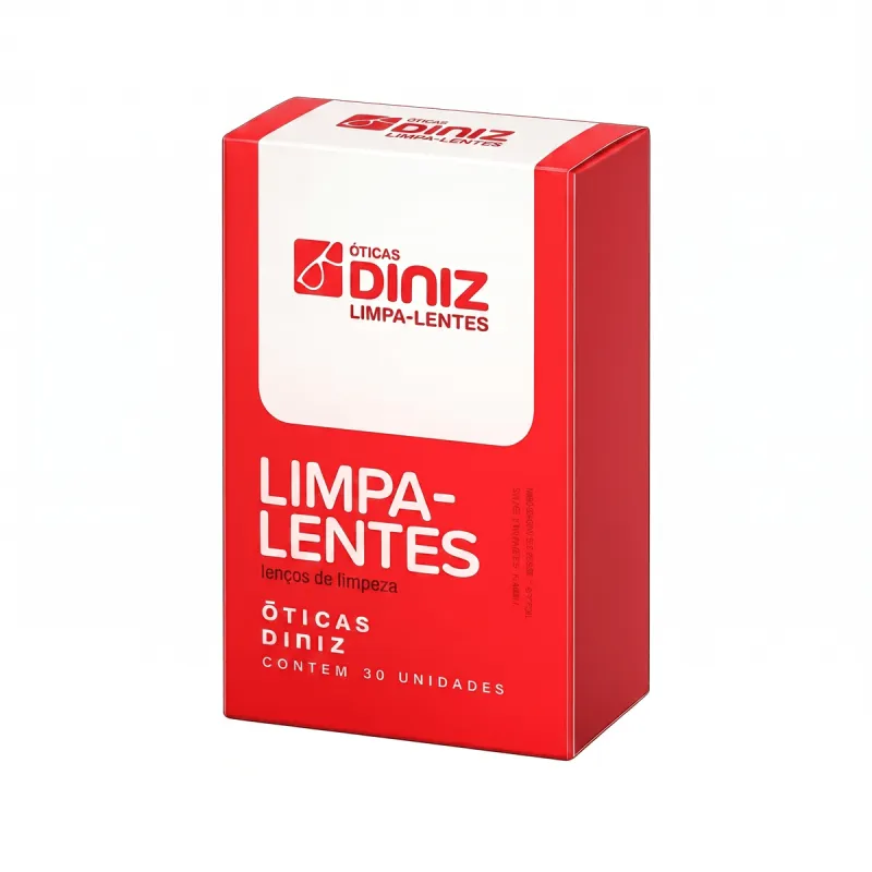 Lenços de Limpeza Óticas Diniz para Óculos e Telas com 30 Unidades