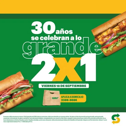 ¿El 2x1 aplica servicio a domicilio? Claro que si!
