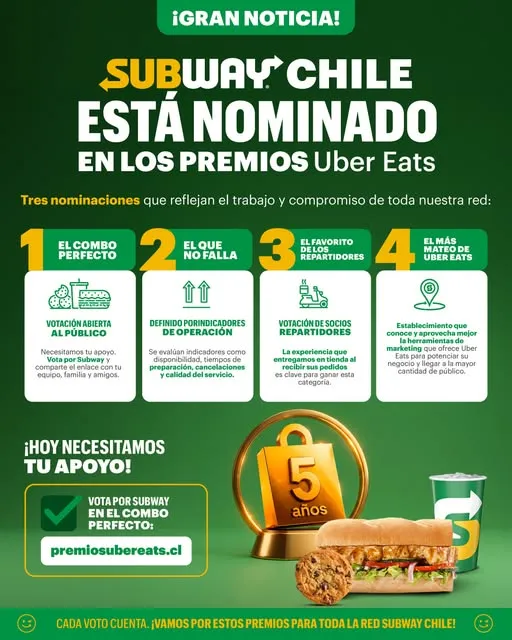 🏆 ¡Estamos nominados en los Premios Uber Eats 2026!