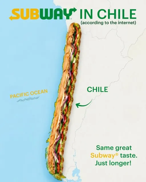 Chile might have the longest shape, but our Footlong is pretty close!