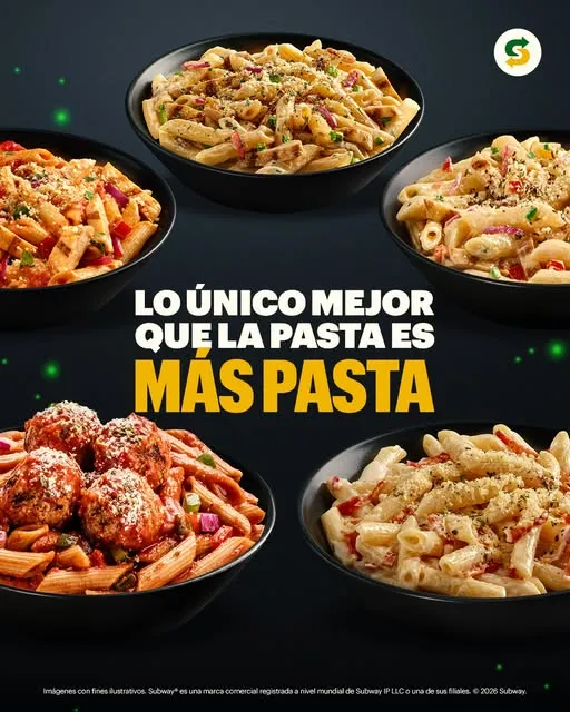 ¿Qué pasta de Subway® pido hoy? La única decisión difícil del día. 🍝🤔