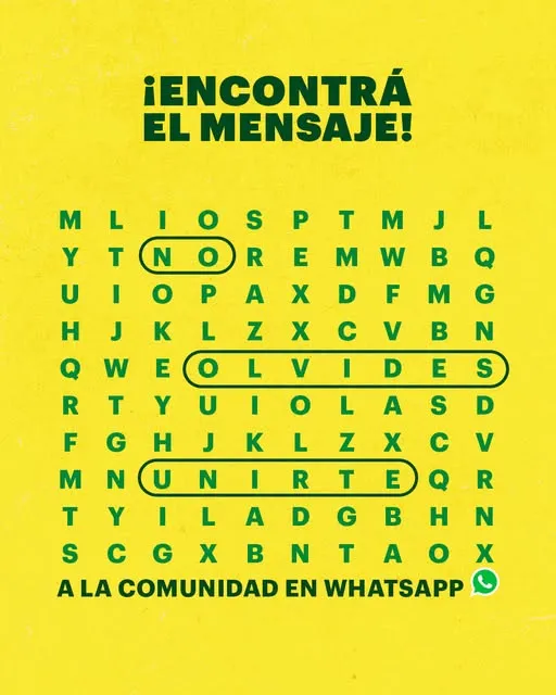 El mensaje secreto se reveló y ya sabés qué hacer. 👀📲🥪