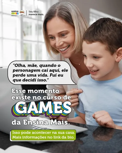 Imagina seu filho chamando você pra mostrar a tela e dizer: "olha, quando o personagem cai aqui, ele perde uma vida, fui eu que decidi isso."