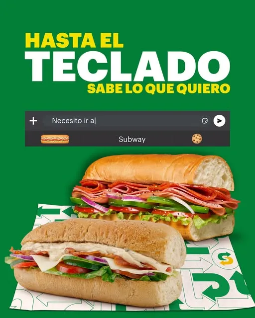 Hasta la tecnología sabe que quieres un Subway 😏🥪 Escribas lo que escribas, siempre terminas pensando en tu sub favorito