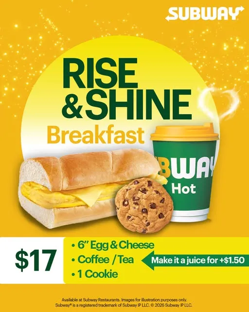 Start your morning with a little bit of everything! 🍳🥪🍪☕
