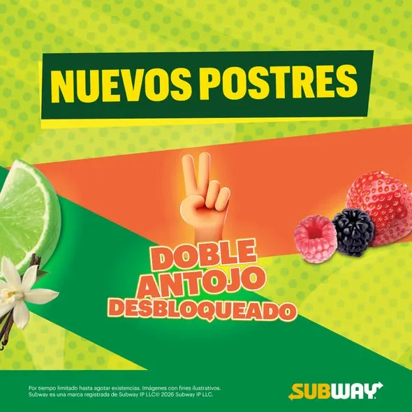 Doble antojo, doble felicidad. Llegaron dos nuevos postres para ponerle el toque más dulce a tu visita a Subway. ¿Con cuál empezás?
