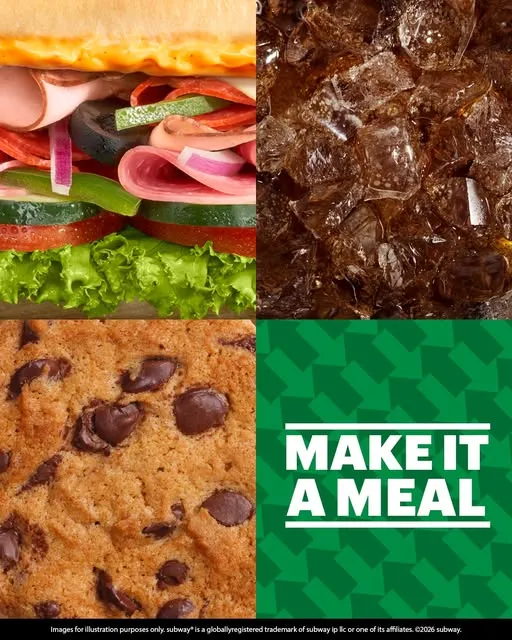 Don't just stop at the sub! Add a cookie and a drink and make it a meal! 🥪🍪🥤