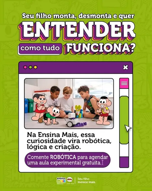 Tem criança que não se contenta em só brincar.