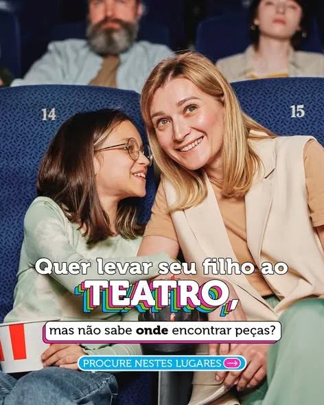 Tem vontade de levar seu filho ao teatro, mas nunca sabe quando tem uma peça acontecendo perto de casa? 🎭